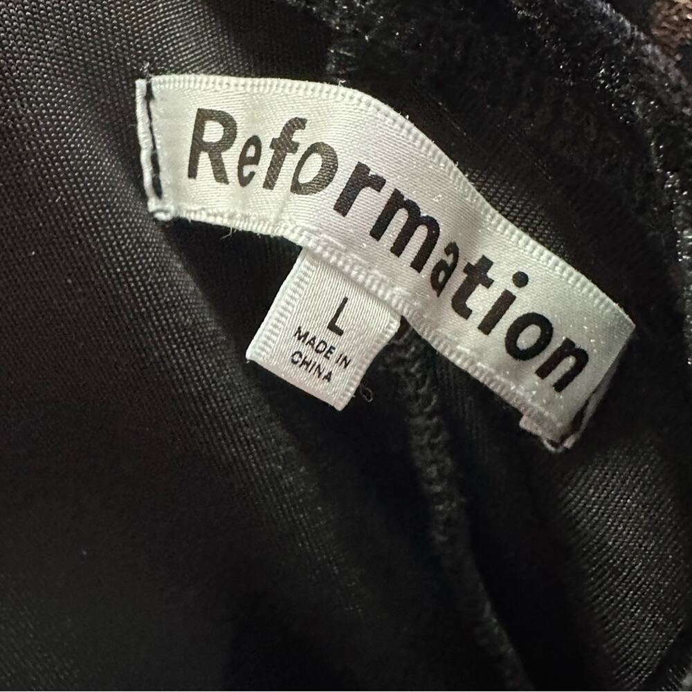 Reformation Black Velvet Halter Dress-  Sz L - Picture 13 of 16